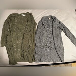 Knox Rose Gray and Olive Cardigan Set